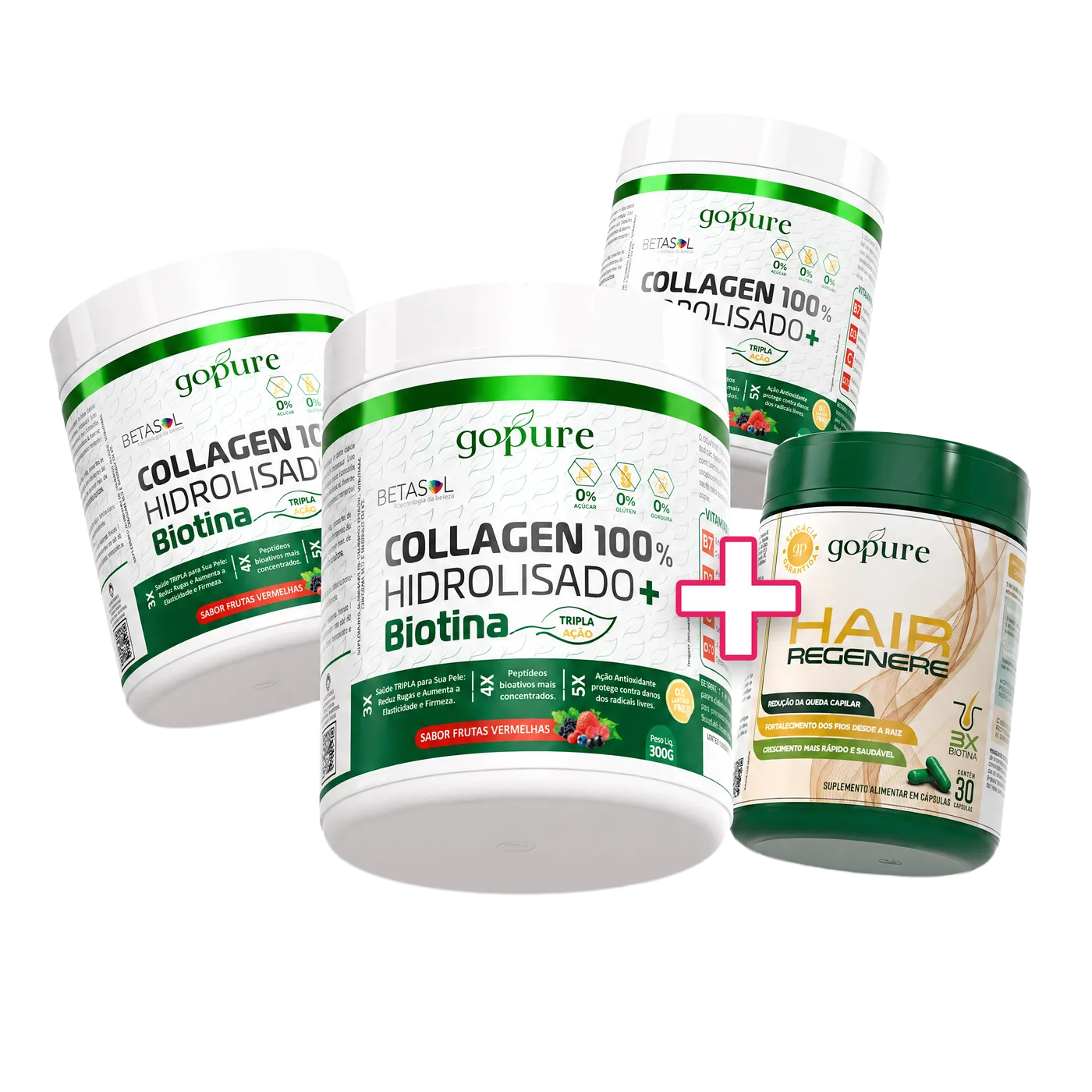 Kit 3 potes Colágeno BETASOL