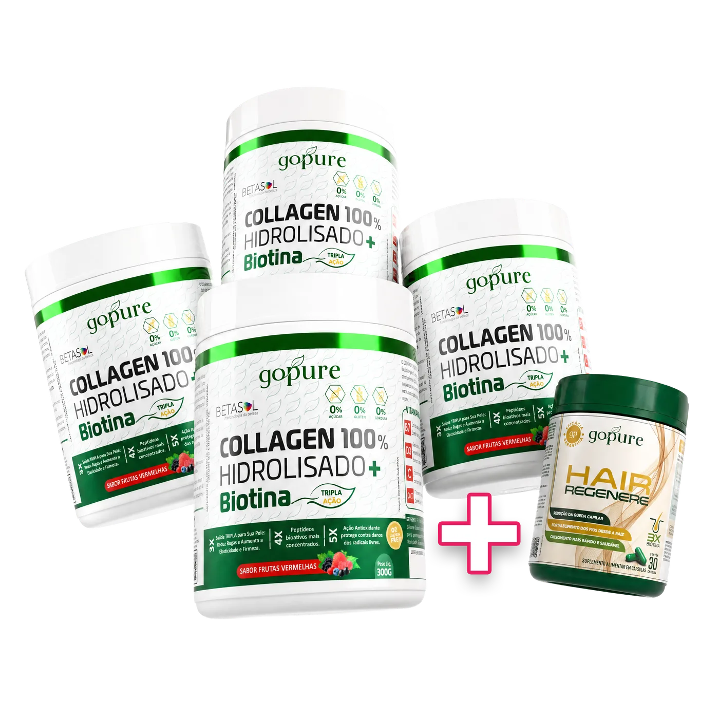 Kit 4 potes Colágeno BETASOL